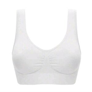 White Wireless/Seamless/Padless Wide Comfort Strap Bra